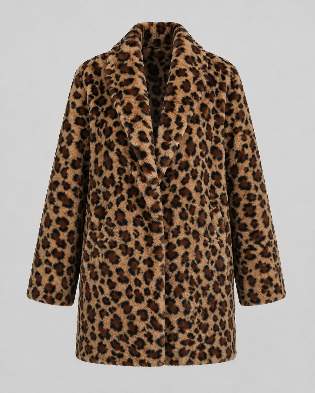 Manteau en fausse fourrure à motif léopard pour femme | Glynde