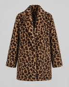 Manteau en fausse fourrure à motif léopard pour femme | Glynde