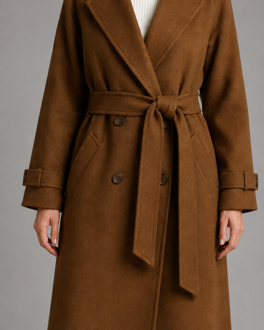 Women's Double-Breasted Long Belted Coat | Cranbrook