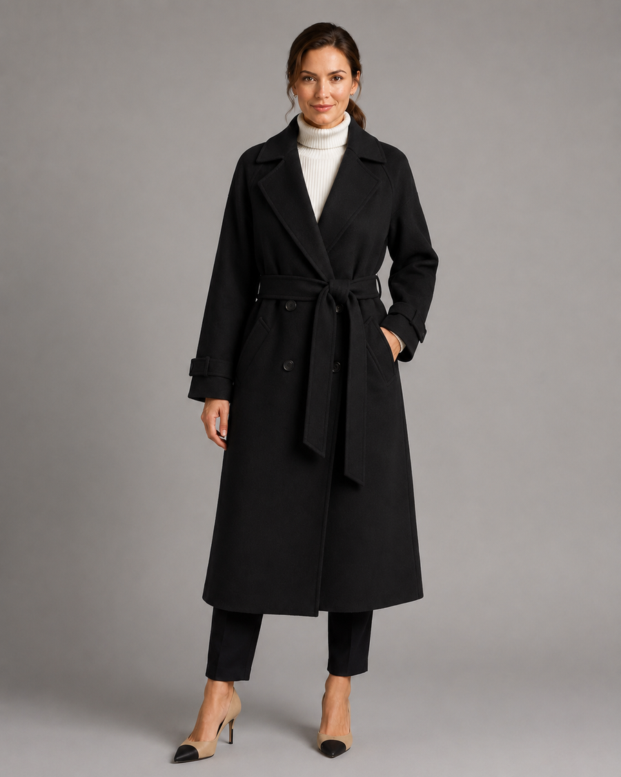 Women's Double-Breasted Long Belted Coat | Cranbrook