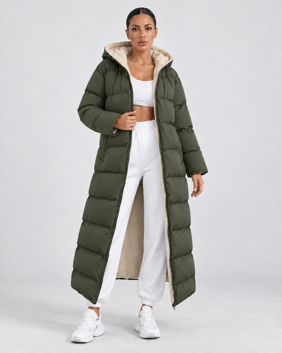 Women's Maxi Hooded Puffer Coat with Plush Lining | Nayland