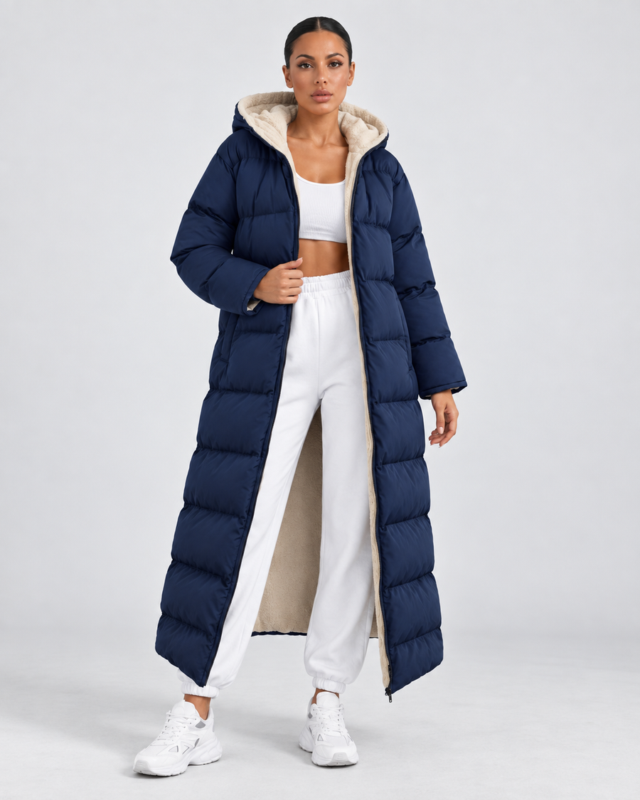 Women's Maxi Hooded Puffer Coat with Plush Lining | Nayland