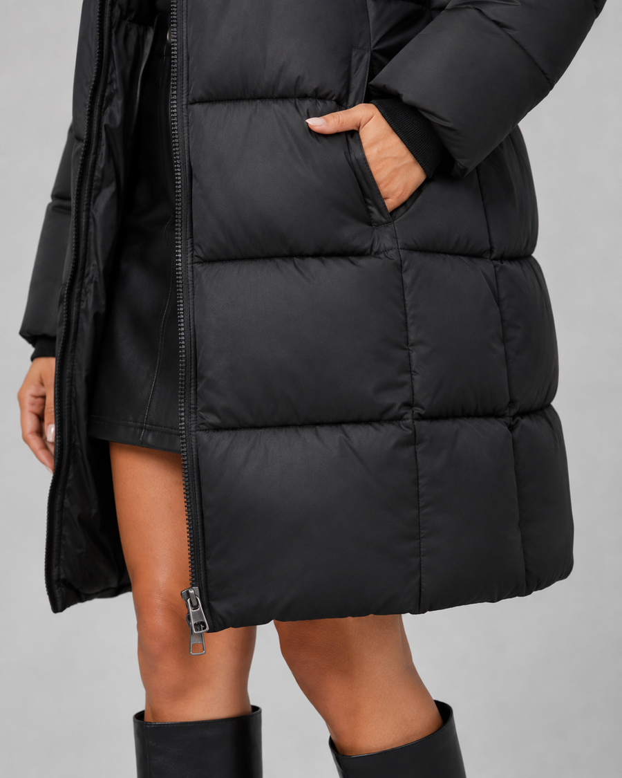 Women's Knee Length Hooded Puffer Coat | Wye