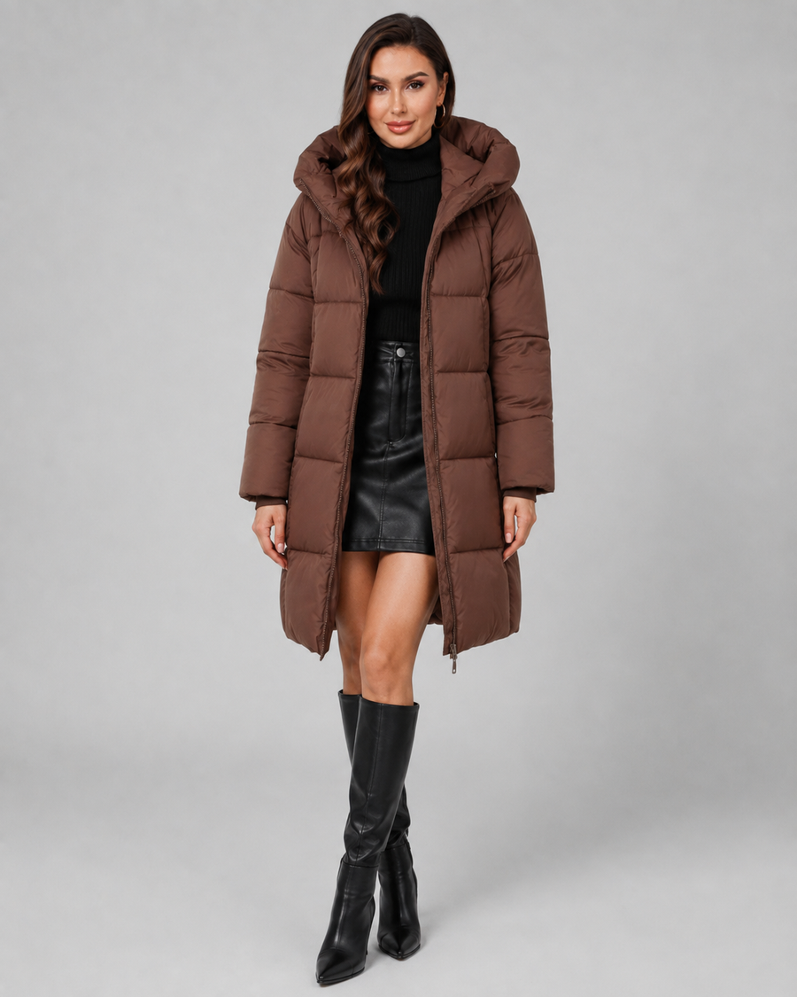 Women's Knee Length Hooded Puffer Coat | Wye