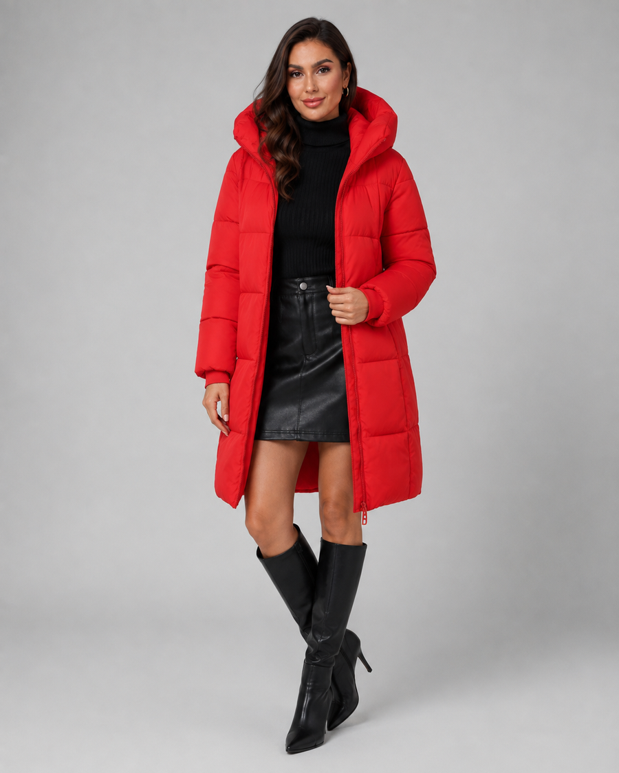 Women's Knee Length Hooded Puffer Coat | Wye