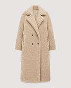 Women's Long Double-Breasted Teddy Coat | Quenington