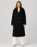 Women's Long Double-Breasted Teddy Coat | Quenington