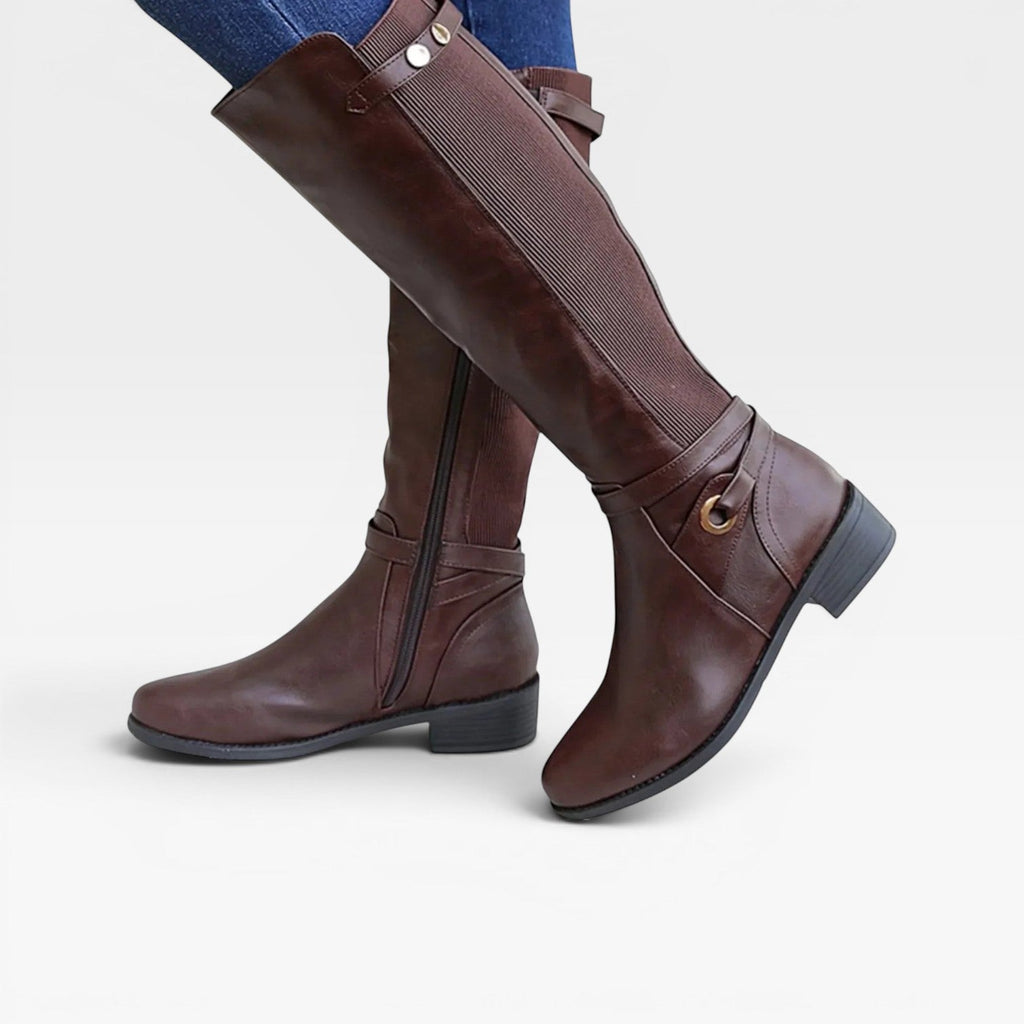 Women's Knee-High Boots with Elastic Panels — view 8