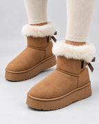 Women's Platform Snow Boots with Faux Fur Cuff | Holkham