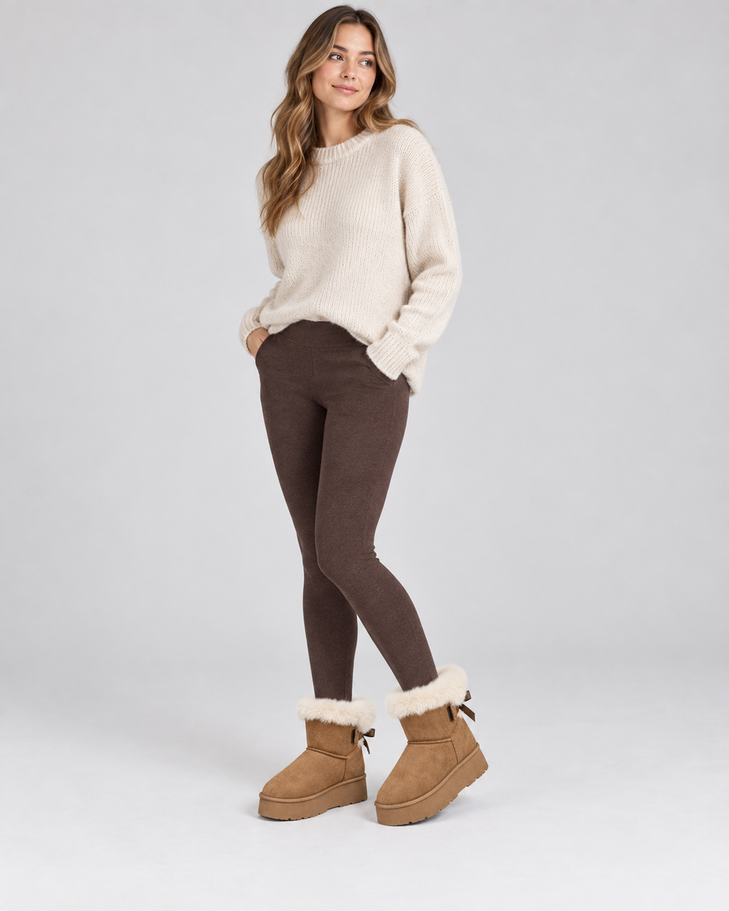 Women's Platform Snow Boots with Faux Fur Cuff | Holkham
