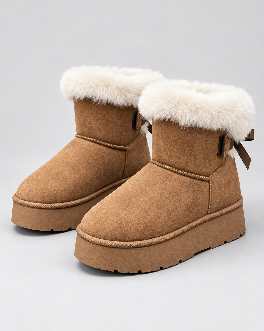 Women's Platform Snow Boots with Faux Fur Cuff | Holkham