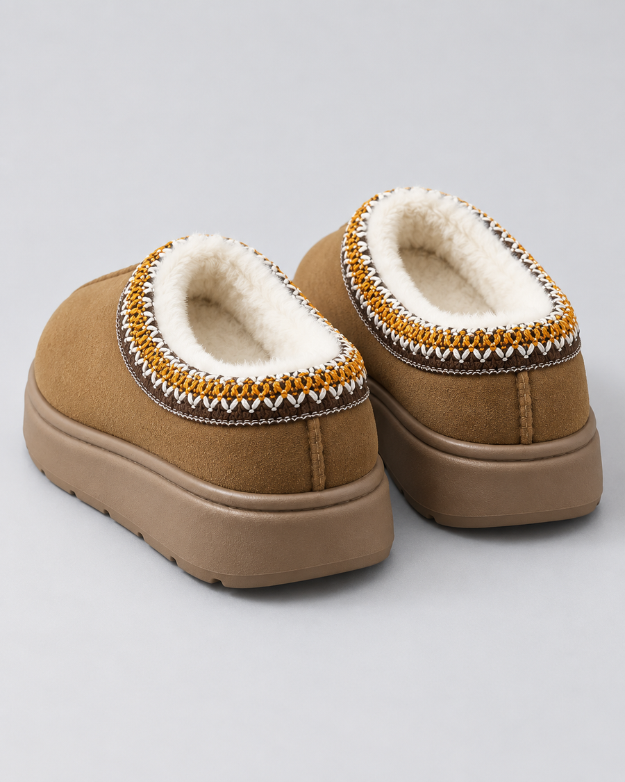 Chaussons effet daim doublés en peluche pour femme | Cley