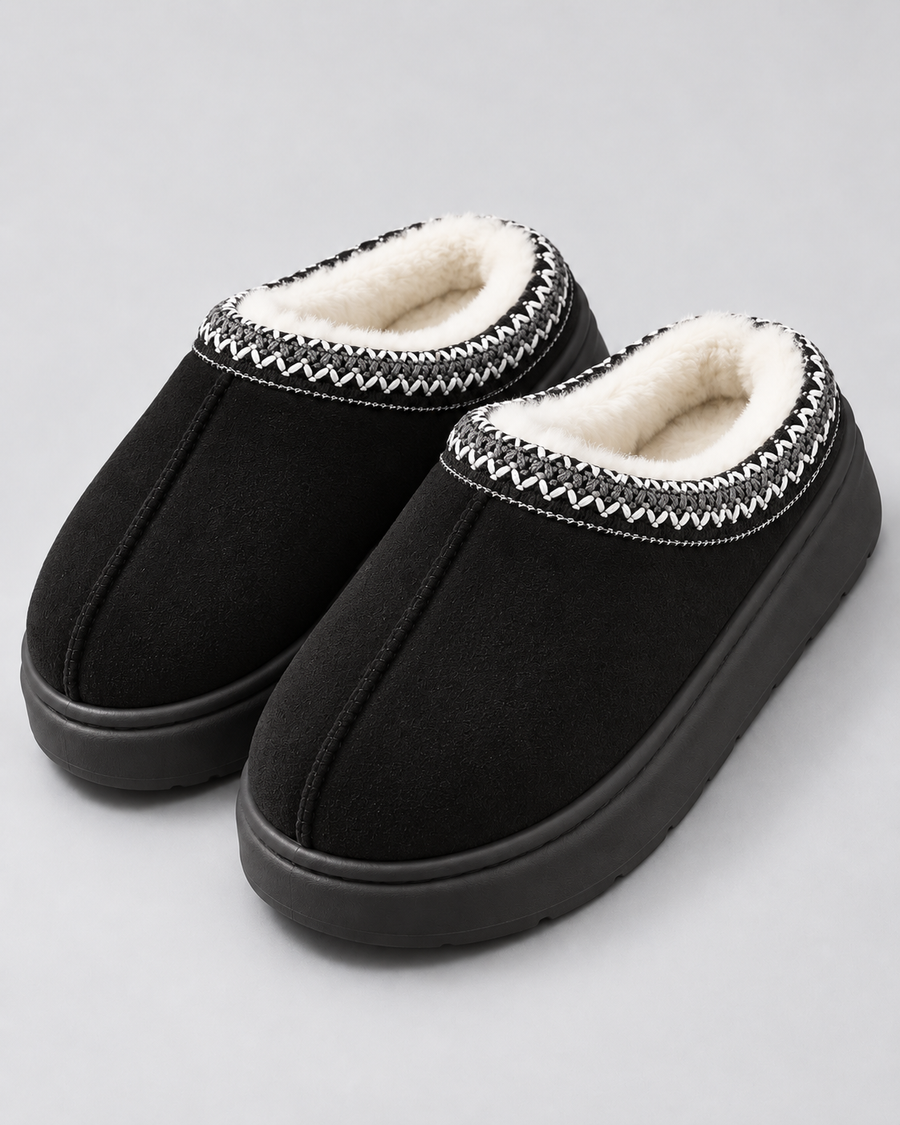 Chaussons effet daim doublés en peluche pour femme | Cley
