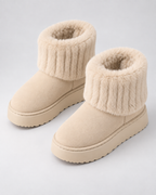 Women's Faux Fur Cuff Platform Ankle Boots | Folkington