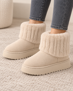 Women's Faux Fur Cuff Platform Ankle Boots | Folkington