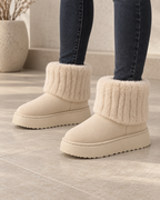 Women's Faux Fur Cuff Platform Ankle Boots | Folkington