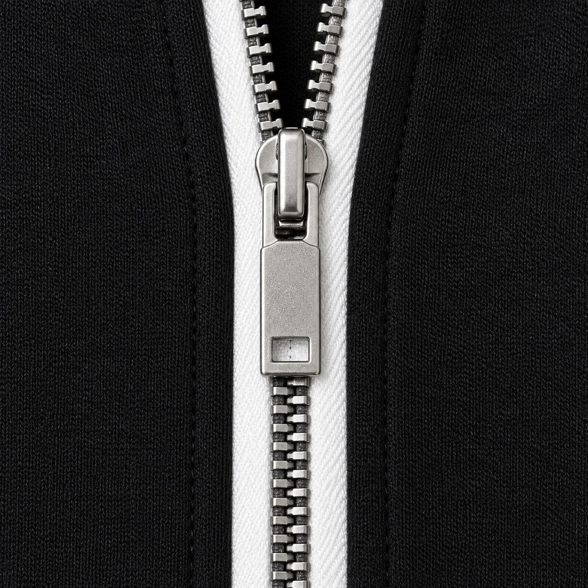 Women's quarter-zip and wide-leg trouser set in Black | Dorstone – detail view