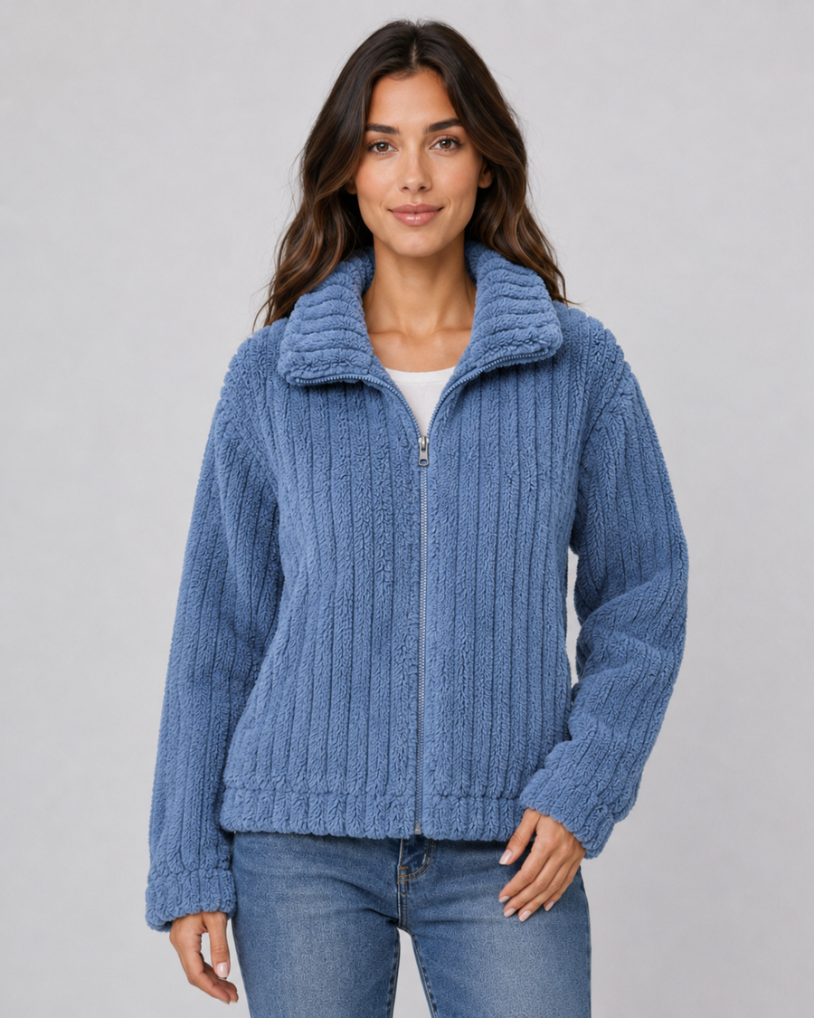 Women's Ribbed Fleece Zip-Up Jacket | Brasted