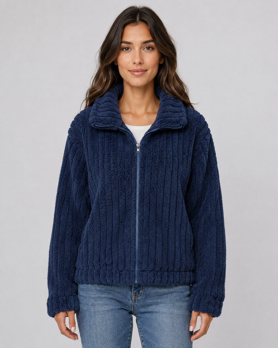 Women's Ribbed Fleece Zip-Up Jacket | Brasted