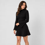 Women's ribbed knit mini dress in Black | Dalham – side view