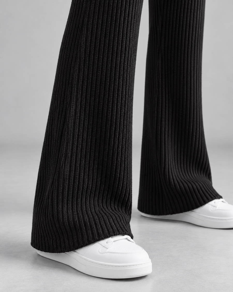 Women's Ribbed Knit Wide-Leg Joggers | Southwold