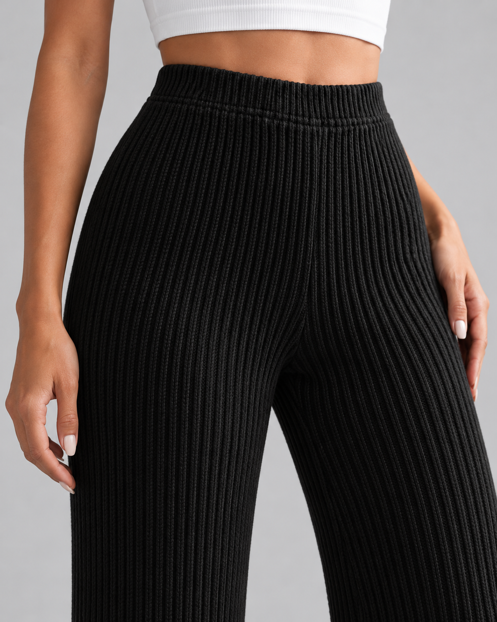Women's Ribbed Knit Wide-Leg Joggers | Southwold