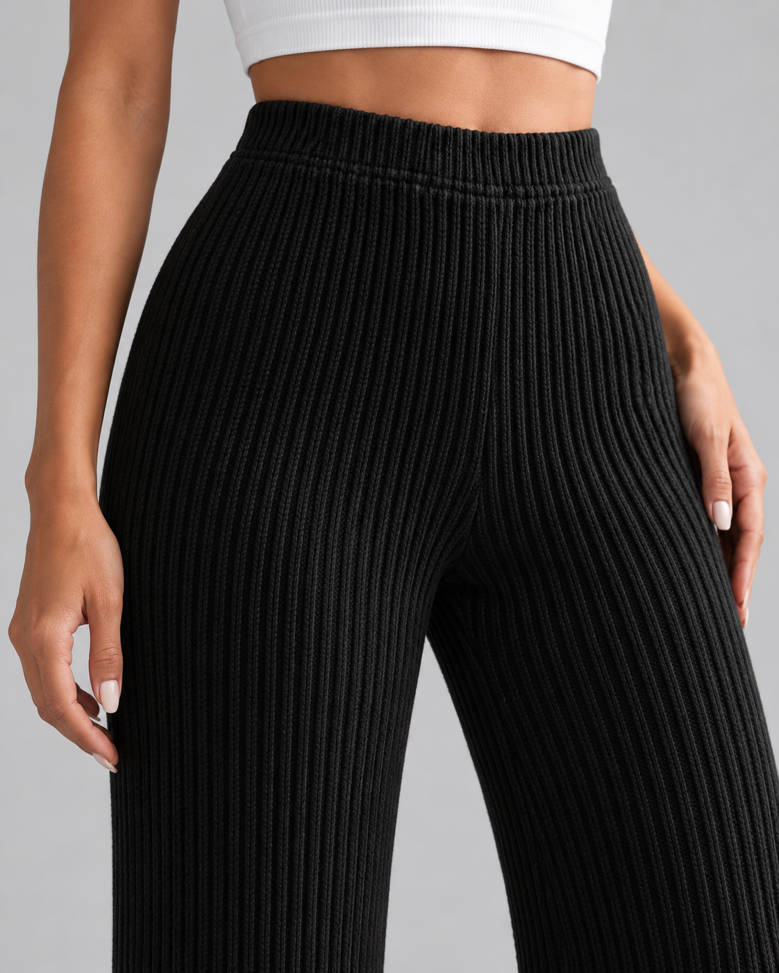 Women's Ribbed Knit Wide-Leg Joggers | Southwold