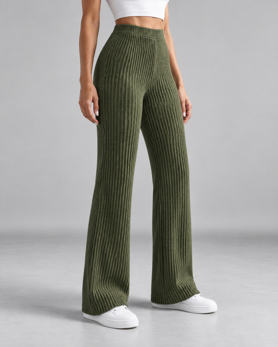 Women's Ribbed Knit Wide-Leg Joggers | Southwold