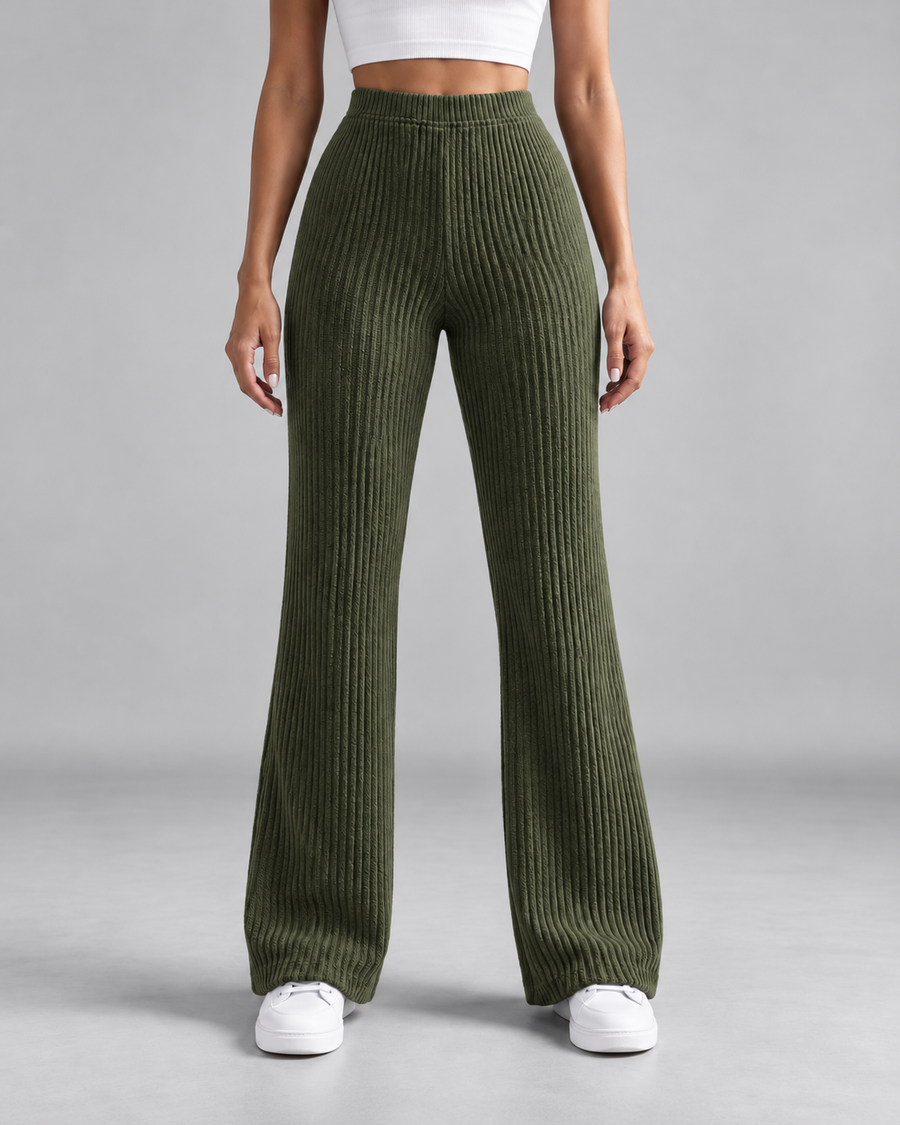 Women's Ribbed Knit Wide-Leg Joggers | Southwold