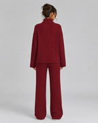 Ensemble coordonné en maille côtelée pour femme avec pull à col roulé | Asthall