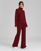 Ensemble coordonné en maille côtelée pour femme avec pull à col roulé | Asthall