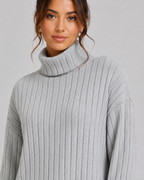 Ensemble coordonné en maille côtelée pour femme avec pull à col roulé | Asthall