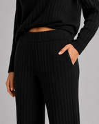 Women's Ribbed V-Neck Knitted Lounge Set | Adlestrop