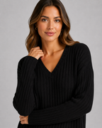 Women's Ribbed V-Neck Knitted Lounge Set | Adlestrop