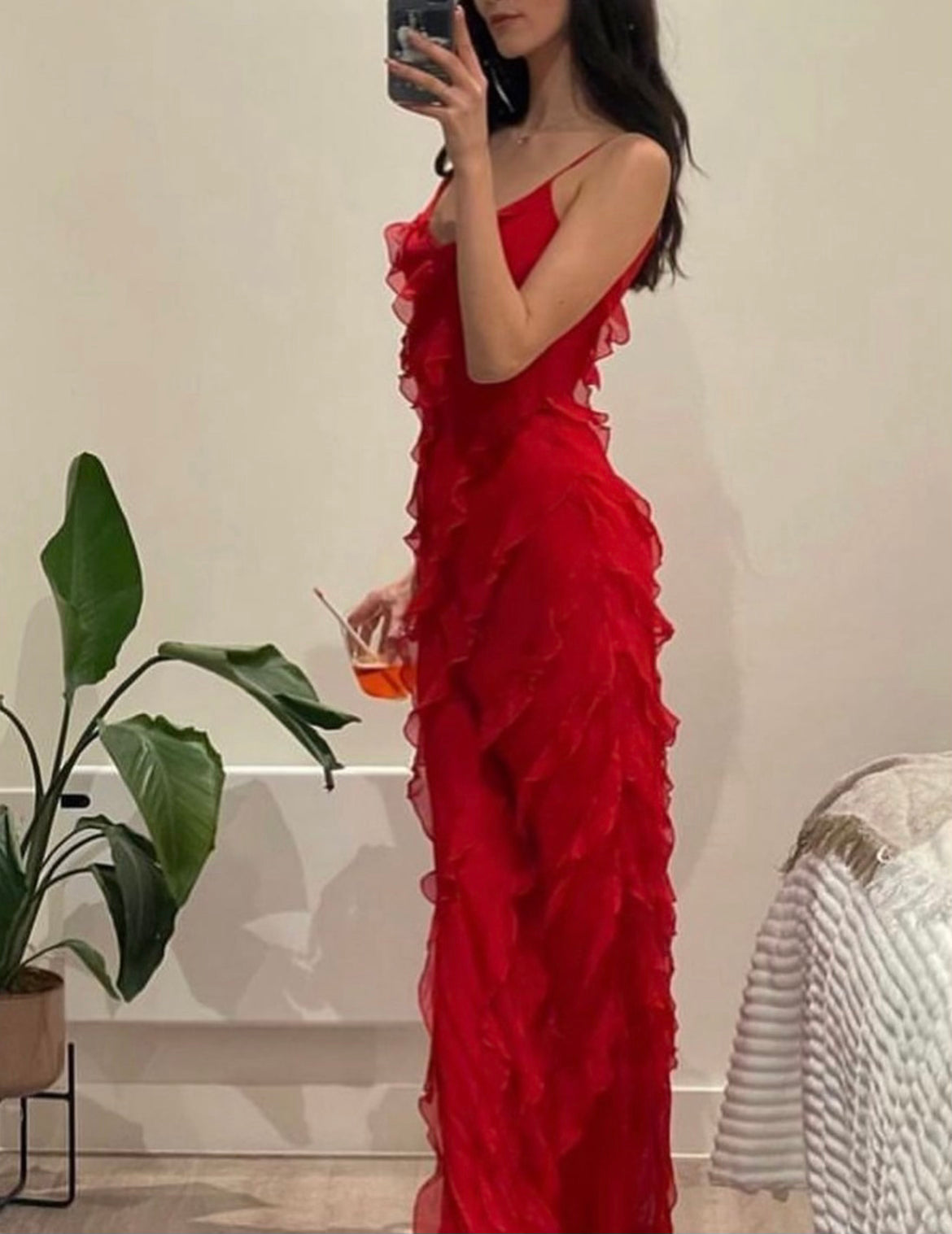 Women's Ruffle Maxi Dress Flowy Relaxed Fit - Parker and Grant