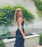 Women's Ruffle Maxi Dress Flowy Relaxed Fit - Parker and Grant
