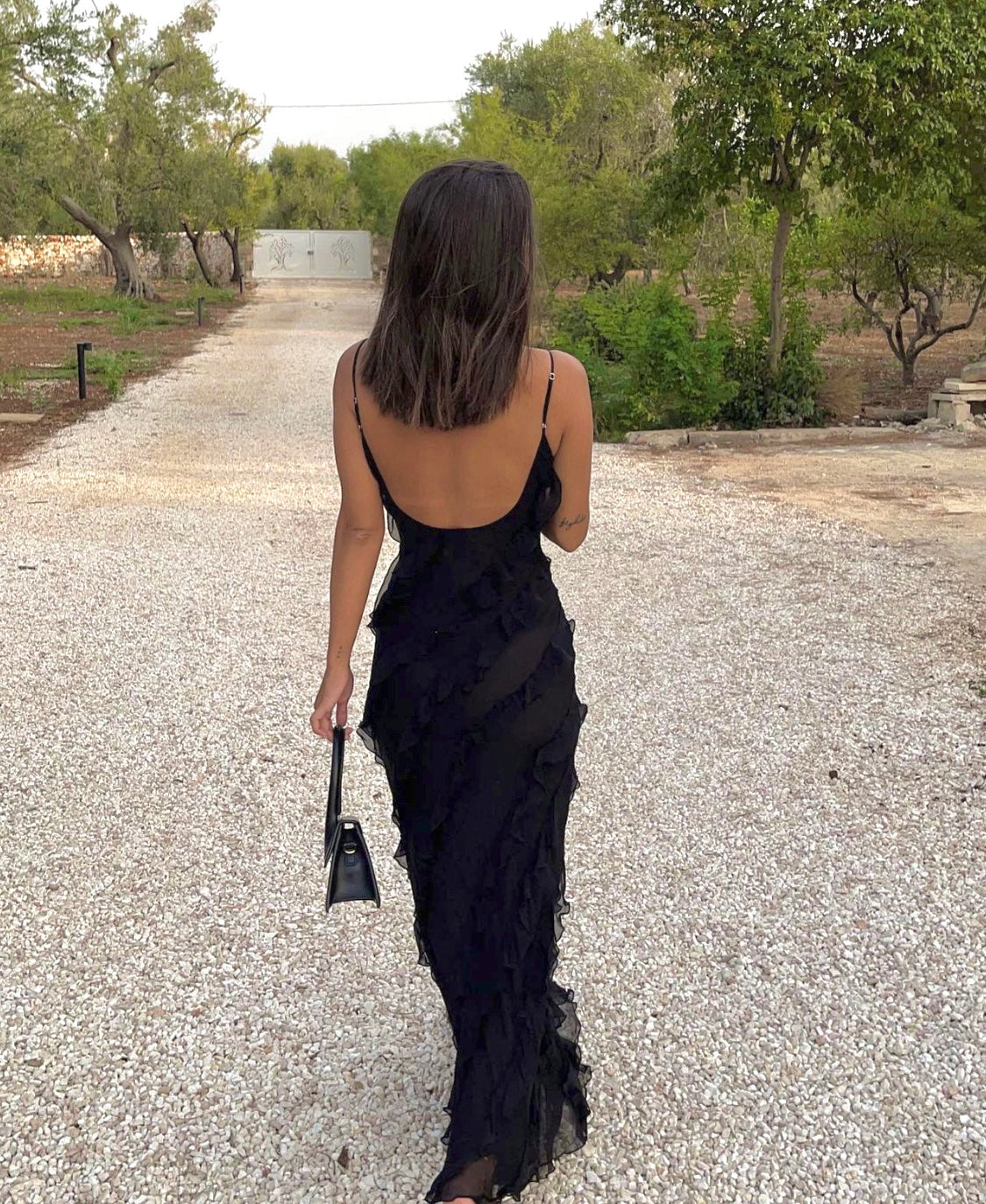 Women's Ruffle Maxi Dress Flowy Relaxed Fit - Parker and Grant