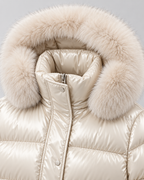 Women's Belted Puffer Jacket with Faux Fur Hood | Alston