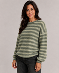 Pull duveteux à rayures et épaules tombantes pour femme | Winchelsea