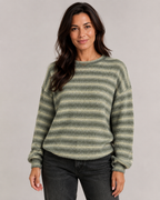 Pull duveteux à rayures et épaules tombantes pour femme | Winchelsea