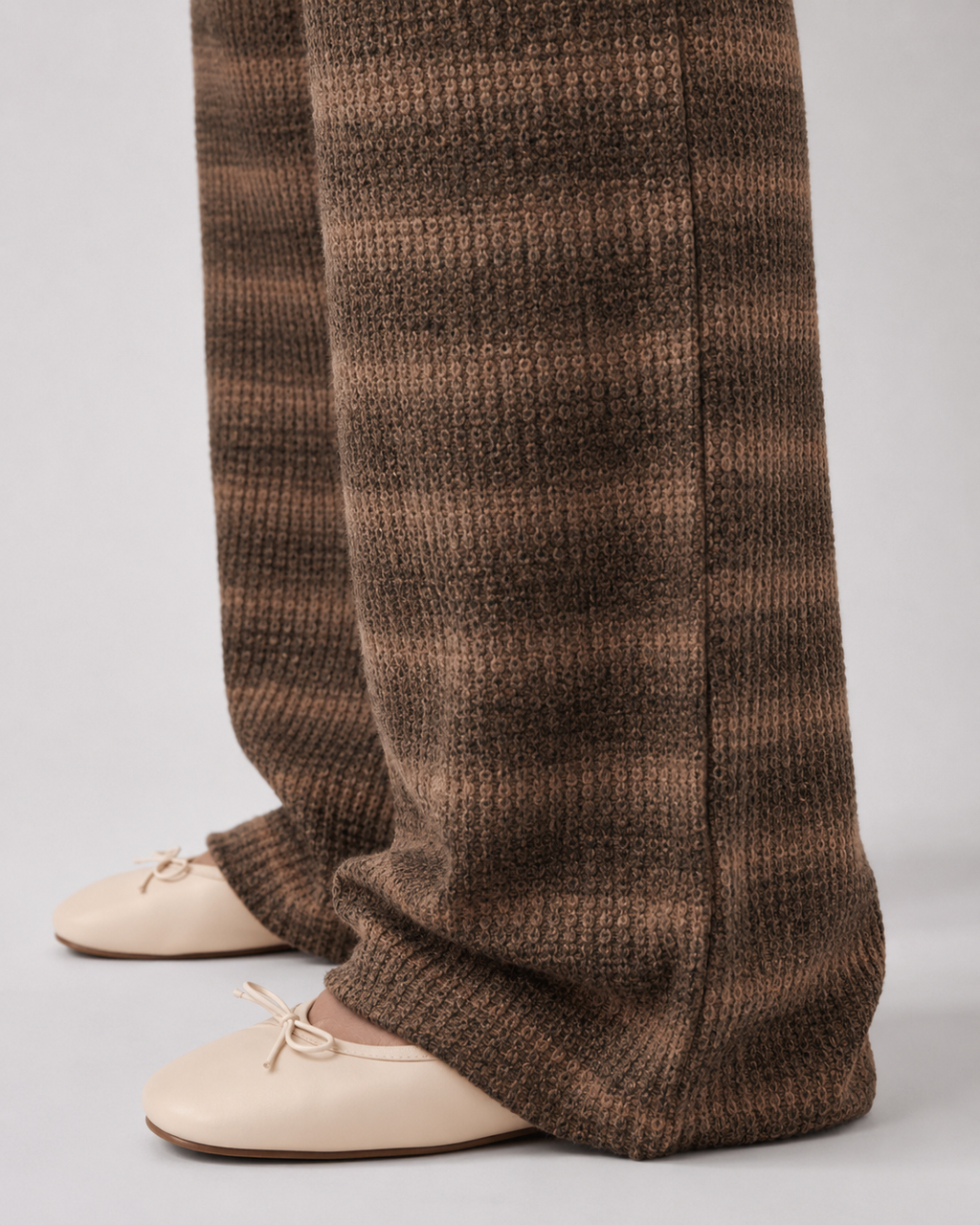 Women's Striped Knit Wide-Leg Joggers | Selborne