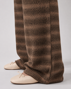 Women's Striped Knit Wide-Leg Joggers | Selborne