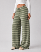 Women's Striped Knit Wide-Leg Joggers | Selborne