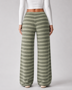 Women's Striped Knit Wide-Leg Joggers | Selborne