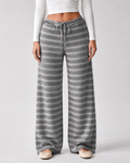 Women's Striped Knit Wide-Leg Joggers | Selborne