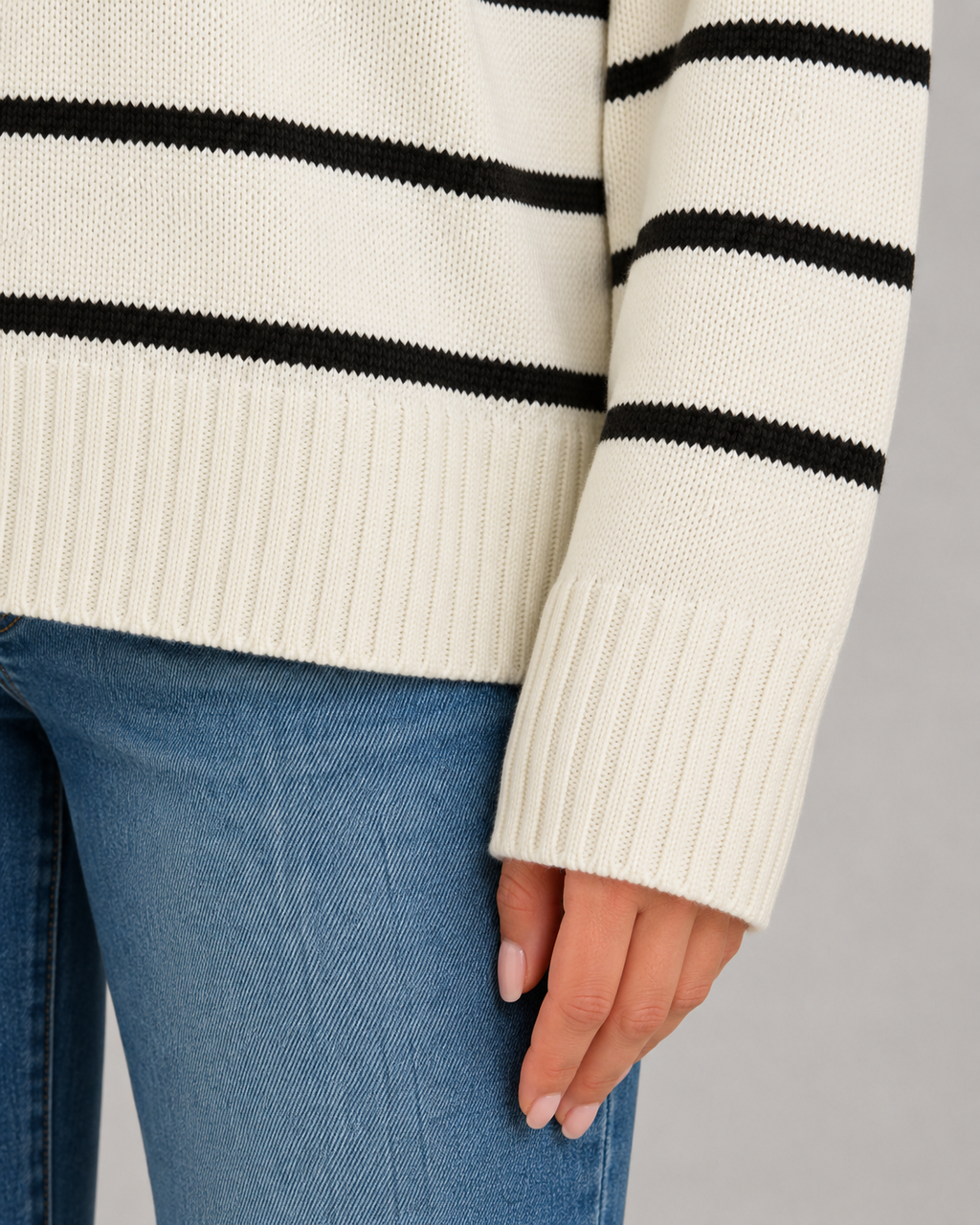 Pull polo en maille rayé pour femme | Bodiam