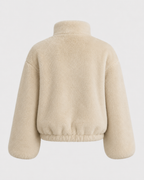 Veste courte en tissu teddy à col cheminée pour femme | Ampney