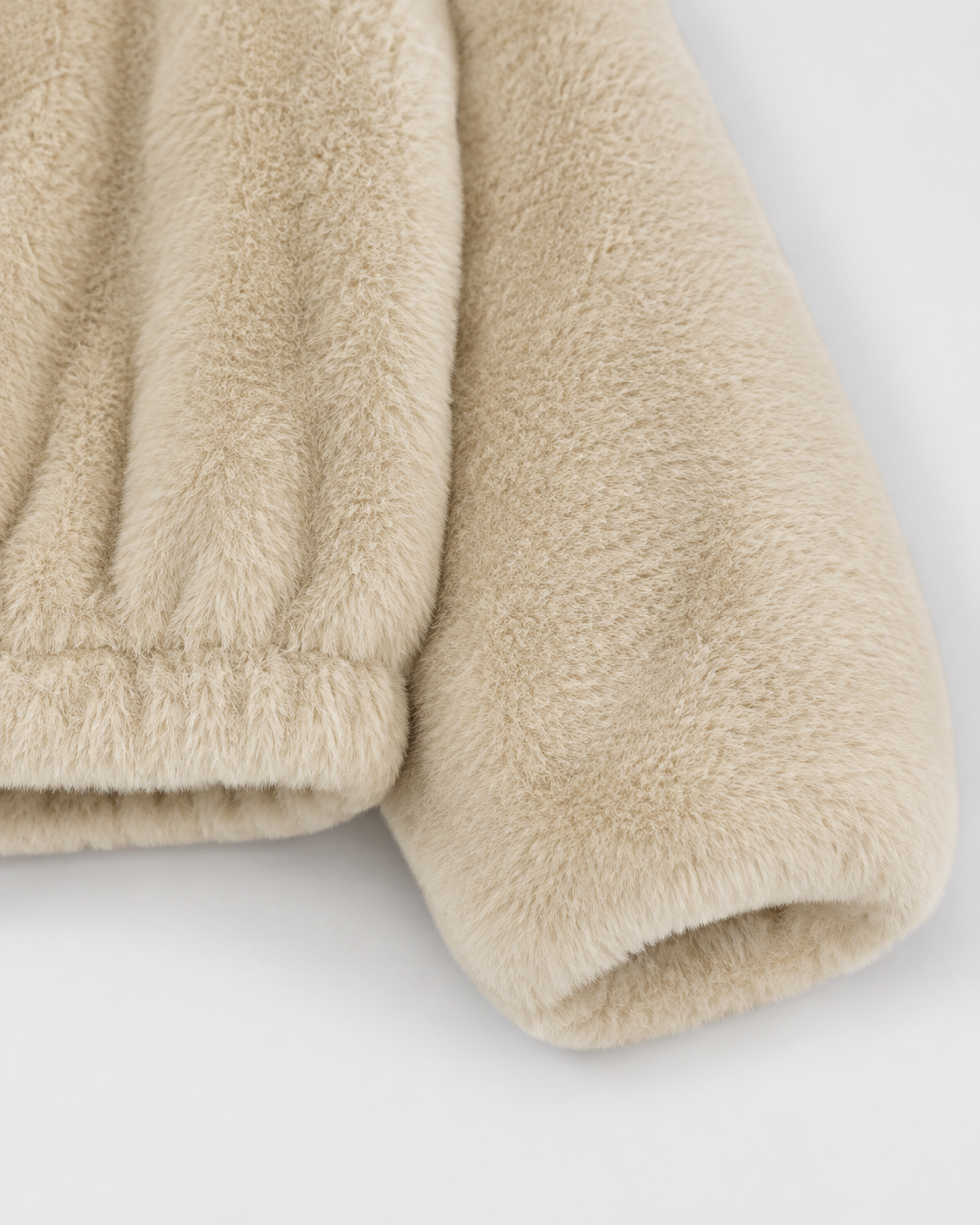 Veste courte en tissu teddy à col cheminée pour femme | Ampney