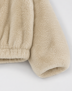 Veste courte en tissu teddy à col cheminée pour femme | Ampney