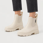 Women's Water-Repellent Chelsea Boots in Cream | Lealholm – front view